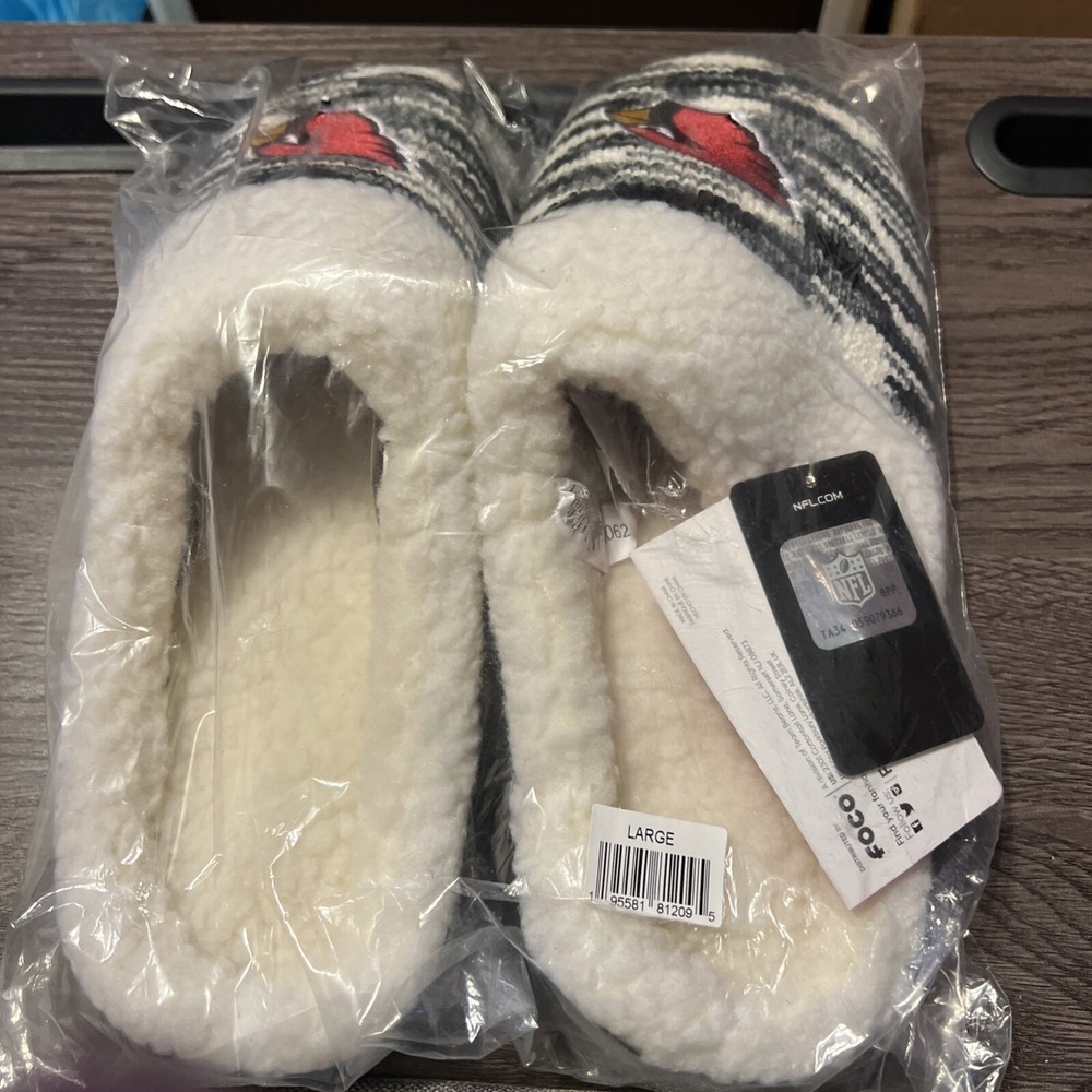 Arizona Cardinals Sherpa Lined Colorblend Cup Sole slippers Womens Large (9/10) - Picture 7 of 7